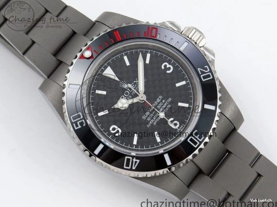 Best SA3130 Ceramic Sandblasted Edition Bracelet JDF Submariner SS Black Carbon Dial Dial Bezel on 0522